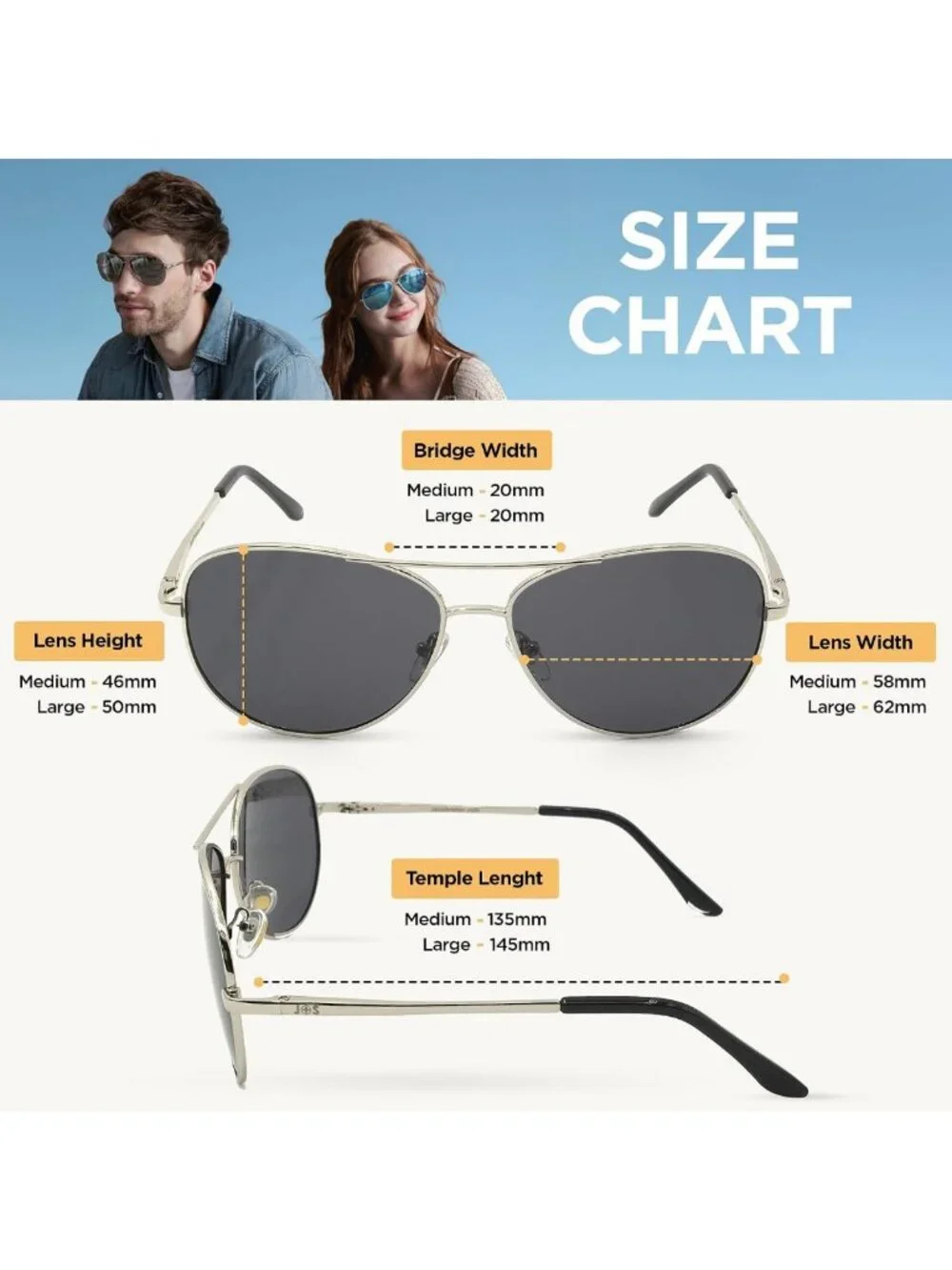Military Style Polarized Aviator Sunglasses for Men & Women - UV Protection